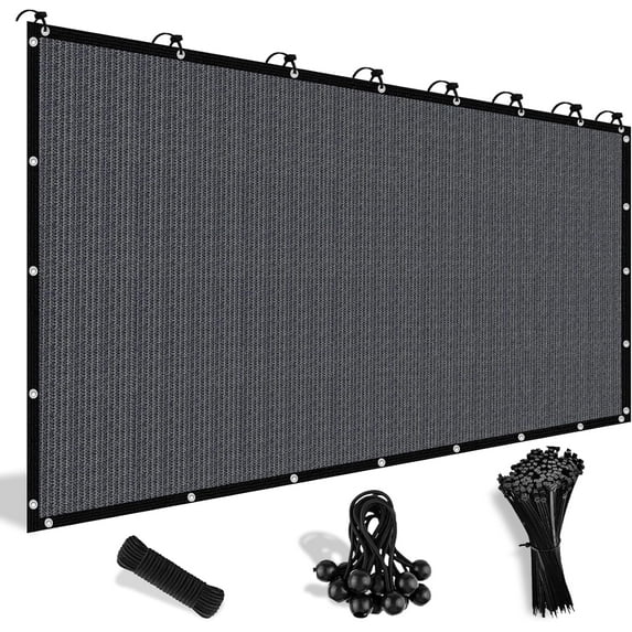 NAWAY 5'X8' 200GSM HDPE Mesh Sun Shade Canopy with Grommets,90% UV Protection Outdoor Screen,Blue Gray