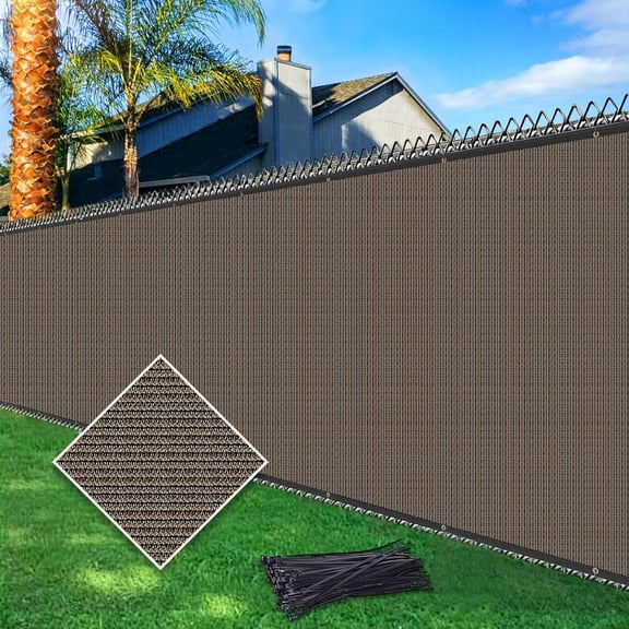 NAWAY 6'X39' Custom Size Privacy Screen Fence Heavy Duty Fencing Mesh Shade Net Cover for Wall Garden Yard Backyard Brown (We Make Customized)