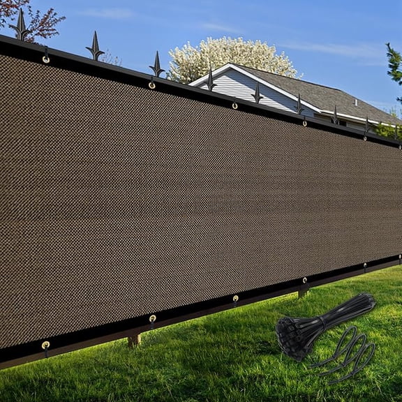 NAWAY 6'X50' Custom Size Heavy Duty Privacy Screen Fence Mesh Shade Net,for Garden Yard Backyard Wall (Customizable),Brown