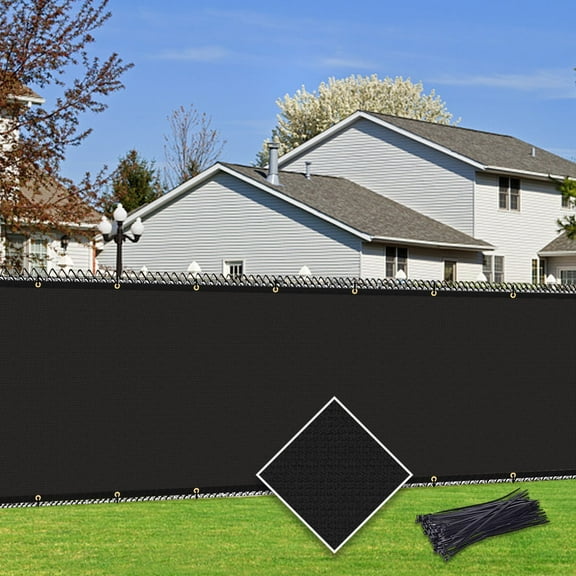 NAWAY 6'x 50' Fence Privacy Screen Outdoor Mesh Fencing Covers Screen Fence Wind Block with Grommets Black