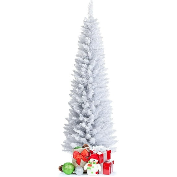 NAWAY 7.5ft Christmas Tree with 1050 Branch , Flocking Tied Light Xmas Tree with Stable Metal Tree Base for Holiday Decor