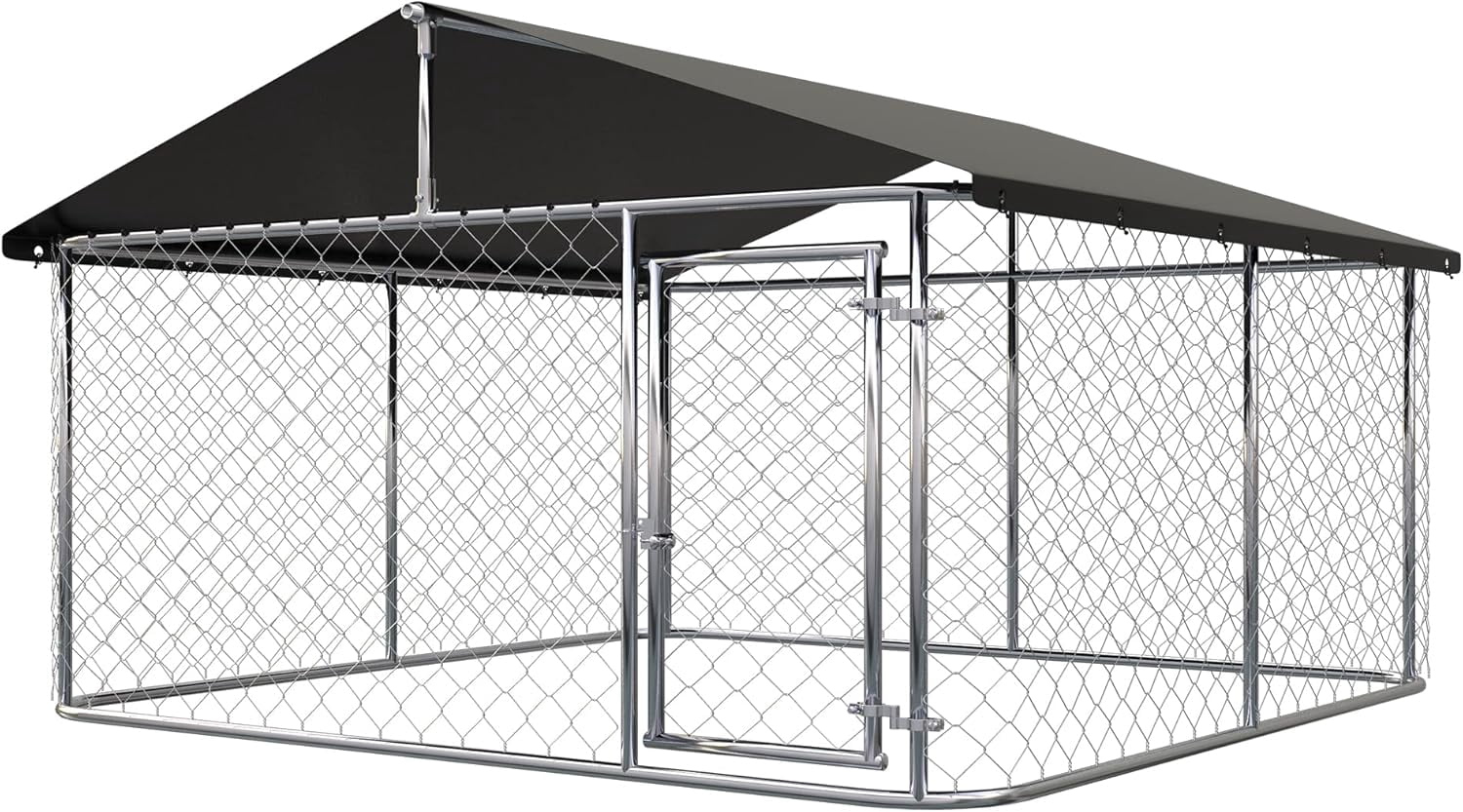 NAWAY 79" x 79" x 65" Outdoor Dog Playpen Heavy Duty Dog Kennel House Mesh Dog Big Cage Pet Kennel Steel Fence with Secure Lock