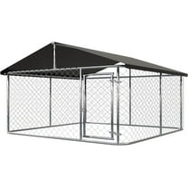 NAWAY 79" x 79" x 65" Outdoor Dog Playpen Heavy Duty Dog Kennel House Mesh Dog Big Cage Pet Kennel Steel Fence with Secure Lock