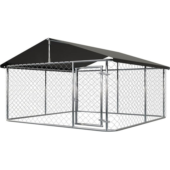 NAWAY 79" x 79" x 65" Outdoor Dog Playpen Heavy Duty Dog Kennel House Mesh Dog Big Cage Pet Kennel Steel Fence with Secure Lock