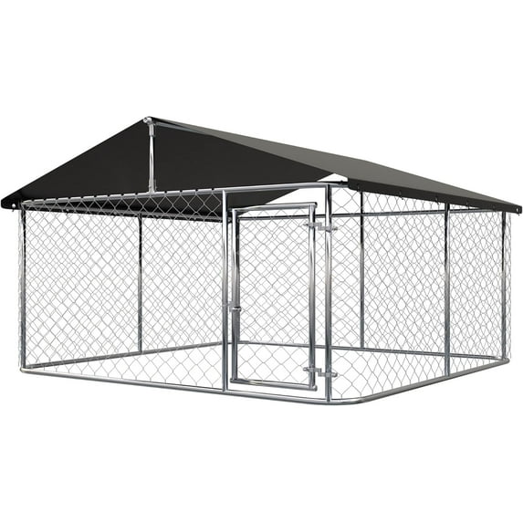 NAWAY 79" x 79" x 65" Outdoor Dog Playpen Heavy Duty Dog Kennel House Mesh Dog Big Cage Pet Kennel Steel Fence with Secure Lock