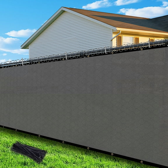 NAWAY 8'X3' Custom Size Privacy Screen Fence Heavy Duty Fencing Mesh Shade Net Cover for Wall Garden Yard Backyard Dark Grey (We Make Customized)