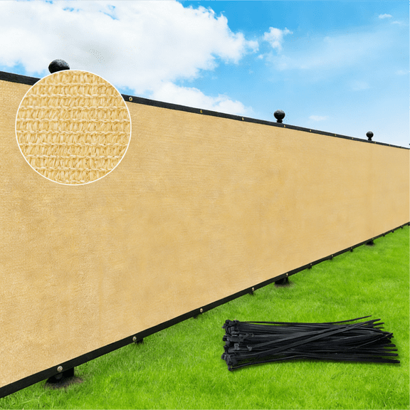 NAWAY 8'X50' Custom Size Heavy Duty Privacy Screen Fence Mesh Shade Net,for Garden Yard Backyard Wall (Customizable),Sand