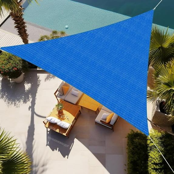 NAWAY Triangle Custom Sun Shade Sail 10'X14'X17.2' Permeable Canopy Sand for Patio Garden Yard Deck Pergola,Blue