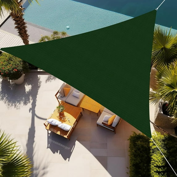 NAWAY Triangle Custom Sun Shade Sail 18'X18'X25.5' Permeable Canopy Sand for Patio Garden Yard Deck Pergola,Dark Green