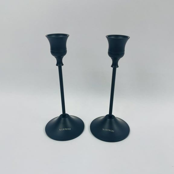 NAWWOO Candle Stick Set of 2 Metal Candlestick for Table Centerpiece Fireplace Mantle Decor, Ideal Gift for Wedding Thanksgiving Christmas Housewarming