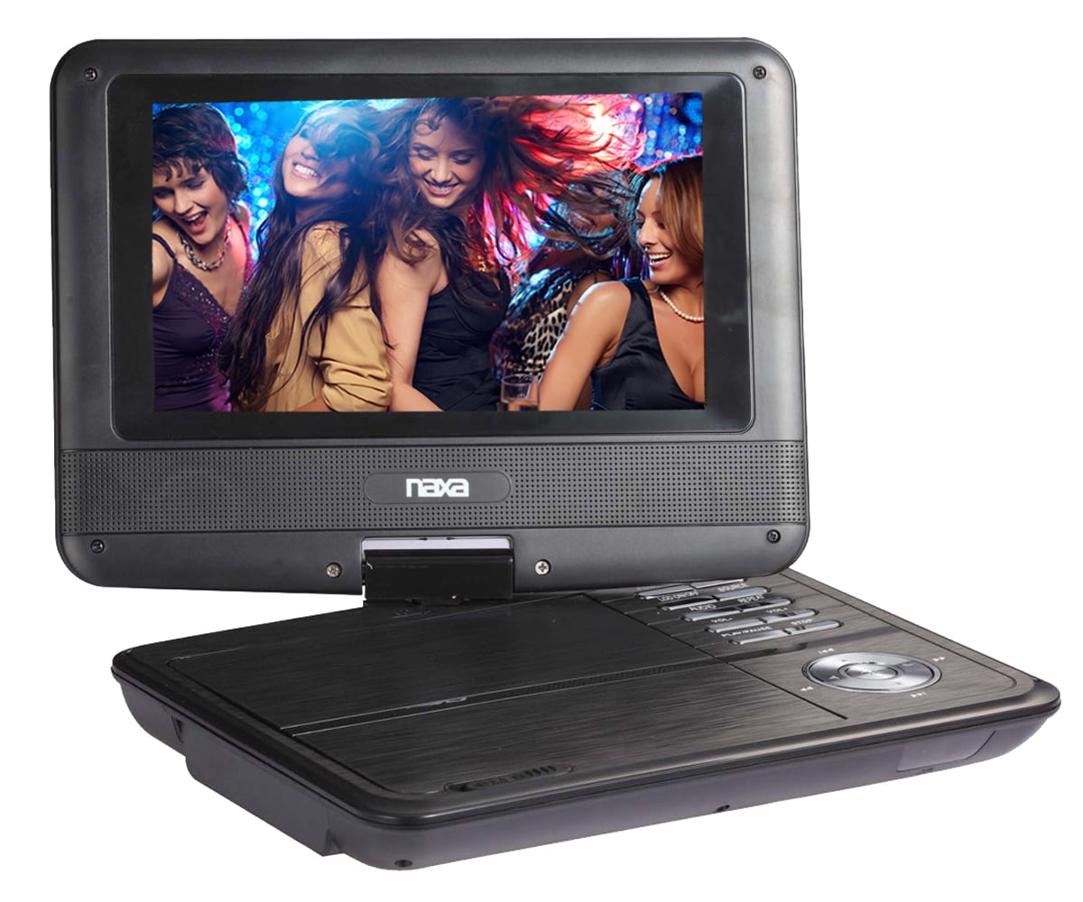 NAXA Electronics NPD-703 7-Inch TFT LCD Swivel Screen Portable DVD Player  Black lacquer