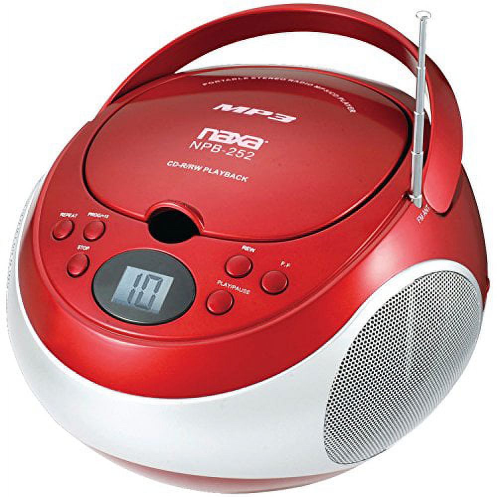 NAXA Electronics Portable MP3/CD Player with AM/FM Stereo Radio (Red) - image 1 of 1