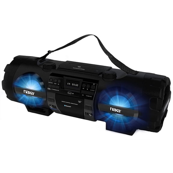 NAXA NPB262, Electronics MP3/CD Bass Reflex Boombox and PA System with Bluetooth