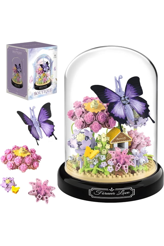 Butterfly Flowers Bouquet Building Sets Animals for Adults Girls Not Compatible with Lego