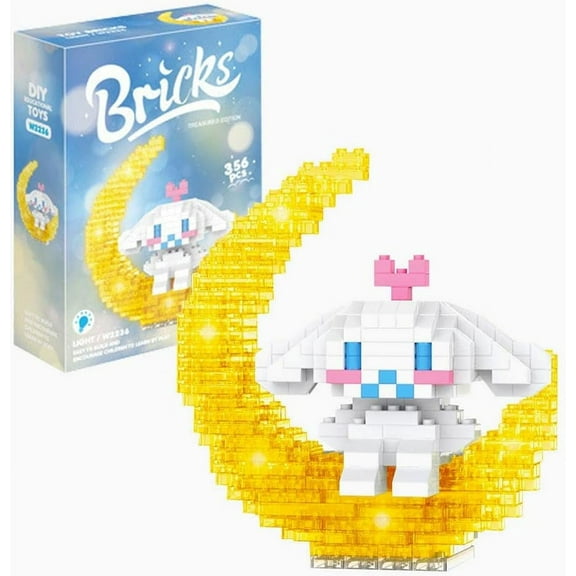 NAYIHOOP Cinnamoroll Dog Building Sets Cartoon Anime Figures with Light for Girls Not Compatible with Lego