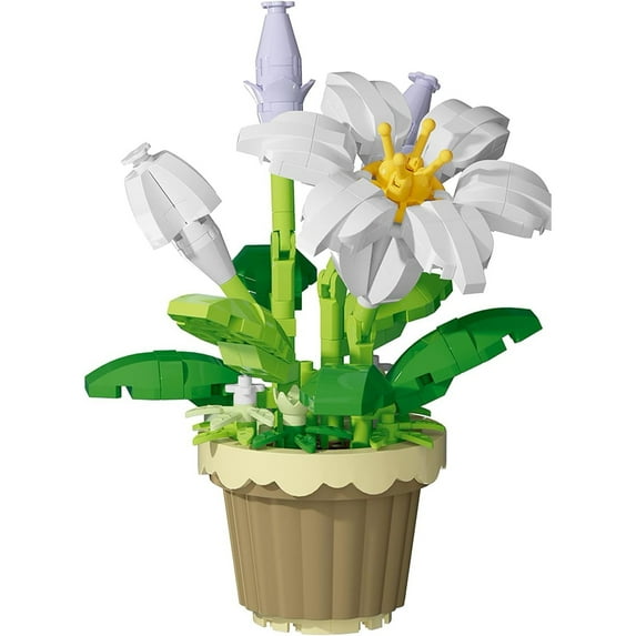 NAYIHOOP Flower Potted Bonsai Botanical Building Set for Girls Not Compatible with Lego(Lily)