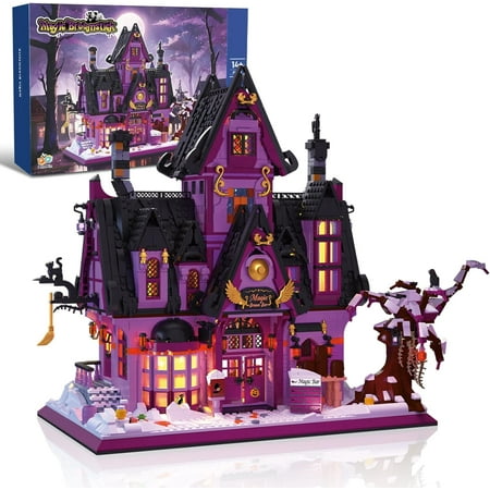 NAYIHOOP Halloween Haunted House Building Sets with Light for Boy Girls 14+ Not Compatible with Lego