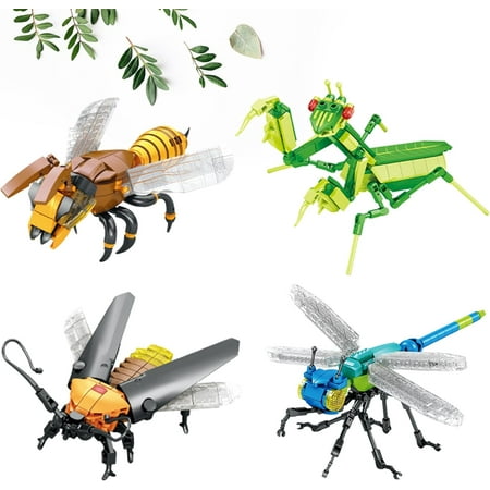 NAYIHOOP Insect Bugs Building Sets Dragonfly Mantis Wasp Firefly for Boys Girls 8+ Compatible with Lego