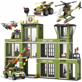 NAYIHOOP Military Base Army Building Sets Combat Spike Operation Center with Car Artillery Truck UAV Airplane for Adults Compatible with Lego