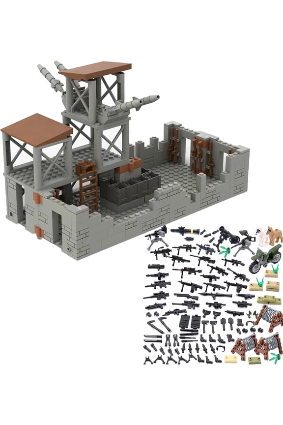 Military Base Building Sets Mini Figure ww2 Army War Guns Weapons for Adults Compatible with Lego
