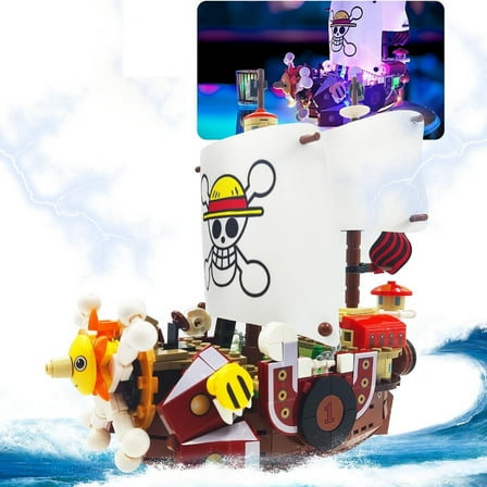 NAYIHOOP One Piece Anime Thousand Sunny Pirate Ship Building Sets with LED Light for Adults Compatible with Lego