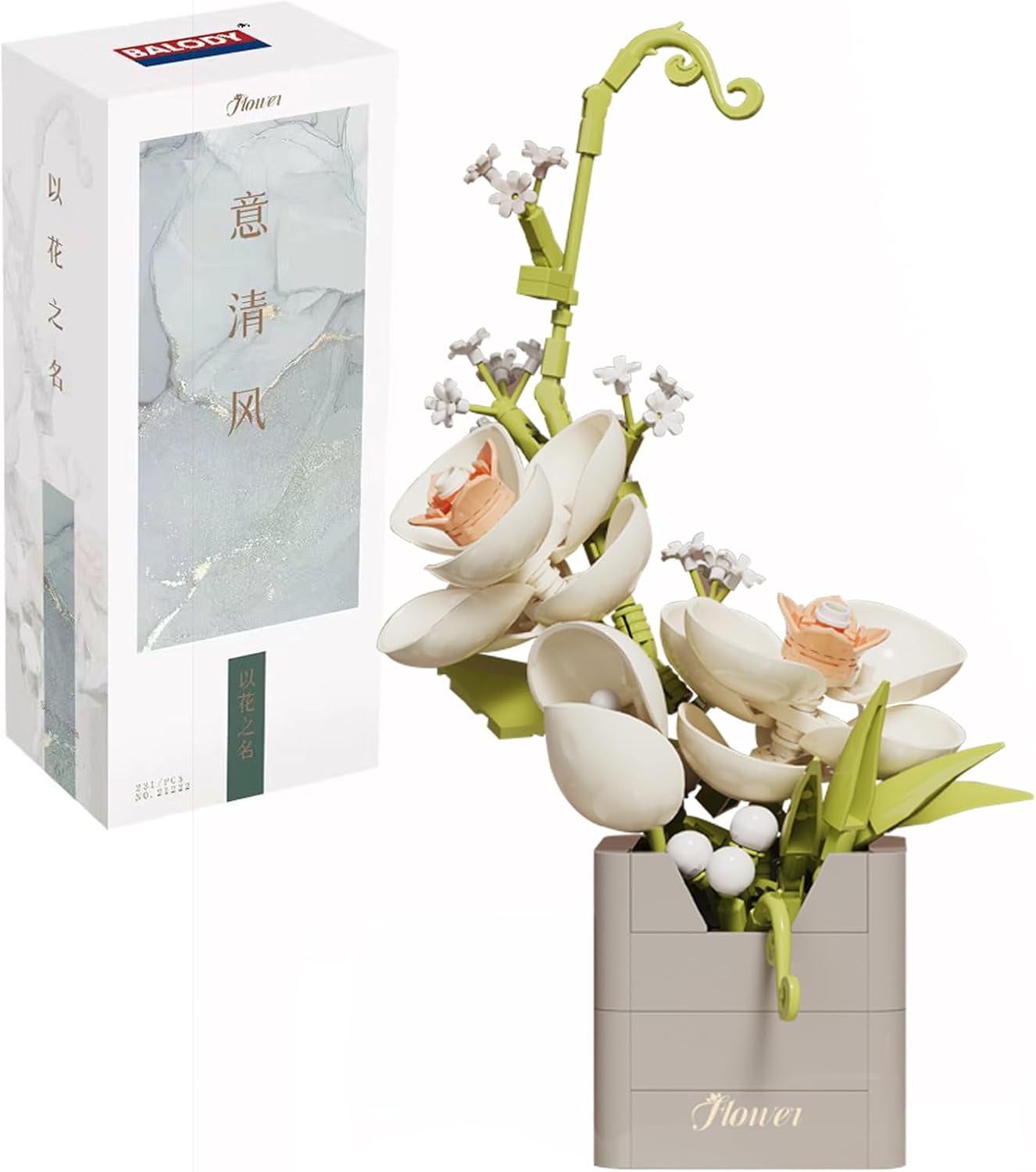 NAYIHOOP Orchid Flower Bouquet Building Sets Bonsai for Girl Not