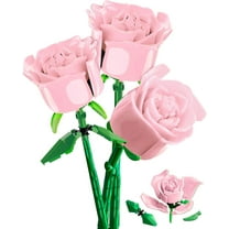 NAYIHOOP Rose Flowers Bouquet Building Sets for Adults Girls Compatible with Lego(Pink)