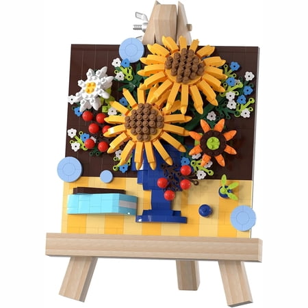NAYIHOOP Floral Wall Art Building Sets Micro Brick Not Compatible with Lego Flowers Wuroaci Home Decor for Adults Girls