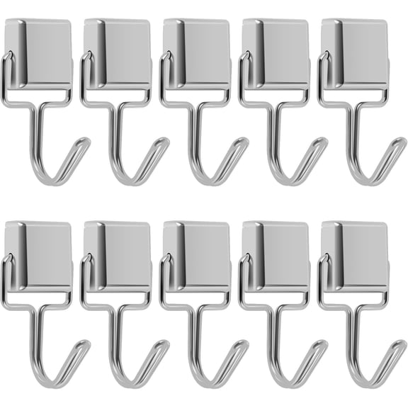 NAYONG 10Pcs 180    Swivel Square Magnetic Hooks Heavy Duty Magnet Hanging Hooks Metal Refrigerator Hooks Horizontal 30LBS Vertical 10LBS Strong Neodymium Magnetic Hook for Kitchen Office