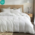 thumbnail image 1 of NAYOROOM 100% Organic Cotton Duvet Cover Queen Size, 3 Pieces Double Layer Cotton Gauze Bed Set Duvet Cover,Pearl White, 1 of 12