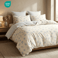 thumbnail image 1 of NAYOROOM 3 Pieces Blue White Floral Reversible Gingham Pattern Duvet Cover Queen Set, Soft Floral Bedding Set for Adults, 1 of 11