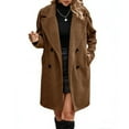 thumbnail image 1 of NAYTOAO Winter Warm Coats for Women Long Sherpa Coat Fuzzy Faux Fur Trench Jackets Lapel Open Front Button Fleece Cardigan, 1 of 8