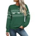 thumbnail image 1 of NAYTOAO Women Christmas Bow Sweater Long Sleeve Knit Tops Crew Neck Jumper Pullover Plus Size Fall Winter Outfit, 1 of 6