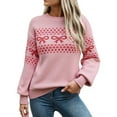 thumbnail image 1 of NAYTOAO Women Christmas Bow Sweater Long Sleeve Knit Tops Crew Neck Jumper Pullover Plus Size Fall Winter Outfit, 1 of 8