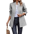 thumbnail image 1 of NAYTOAO Women Stand Collar Open Front Long Sleeve Lined Wool Blend Coat Casual Outerwear, 1 of 6