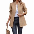 thumbnail image 1 of NAYTOAO Women Stand Collar Open Front Long Sleeve Lined Wool Blend Coat Casual Outerwear, 1 of 6