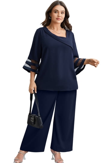 Plus Size Wedding Pant Suits for Women Formal Outfits