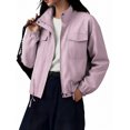 thumbnail image 1 of NAYTOAO Womens Zip Up Stand Collar Jacket Multi Pocket Drawstring Hem Outerwear, 1 of 9