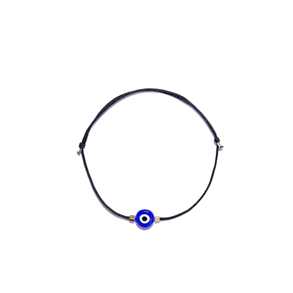 NAZ COLLECTION - Handmade Adjustable Evil Eye Jewelry - Black String Blue Evil Eye Bracelet - Kabbalah Protection - Spiritual Bracelet - Luck Amulet for Women, Men, Girls, Boys, Family & Friends