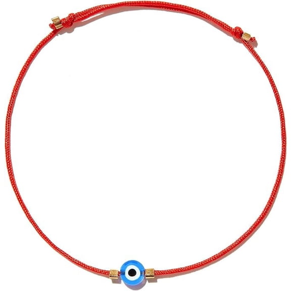 NAZ COLLECTION - Handmade Adjustable Evil Eye Jewelry - Red String Light Blue Evil Eye Bracelet - Kabbalah Protection - Spiritual Bracelet - Luck Amulet for Women, Men, Girls, Boys, Family & Friends
