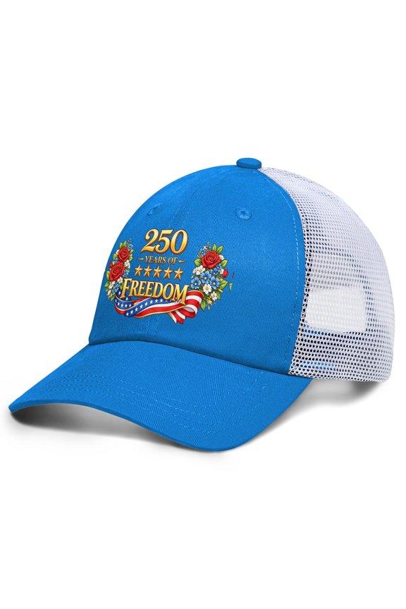 NAZENTI 250th Anniversary USA Plain Baseball Cap Breathable Eyelets Sun Protection Hat