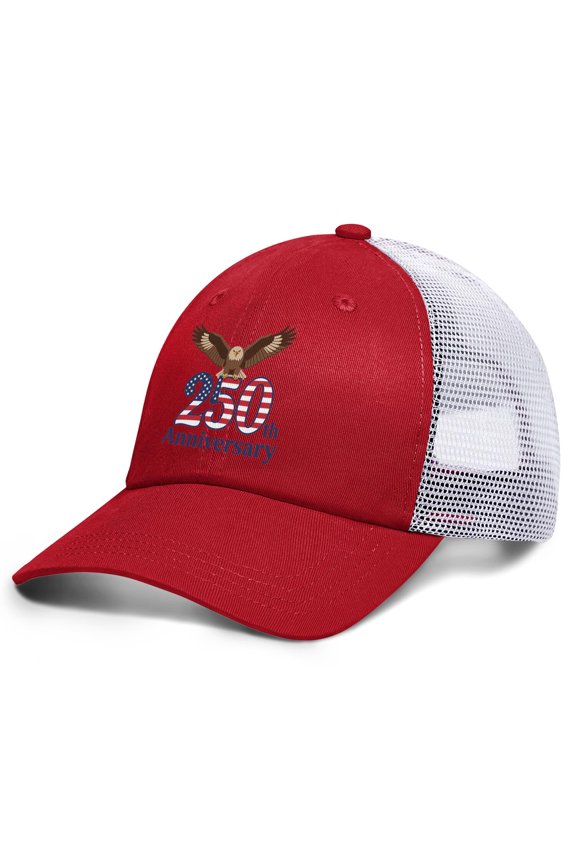 NAZENTI 250th Anniversary USA Plain Baseball Cap Breathable Eyelets Sun Protection Hat