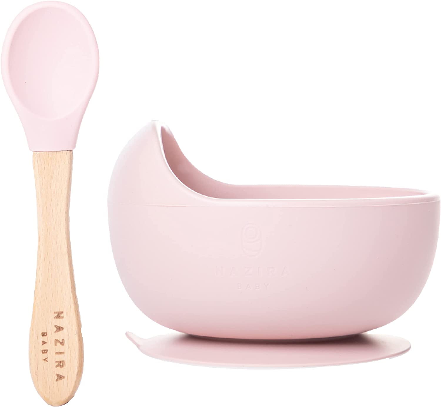 NAZIRABABY Silicone Baby Bowls and Spoons First Stage Bowl with Spoon