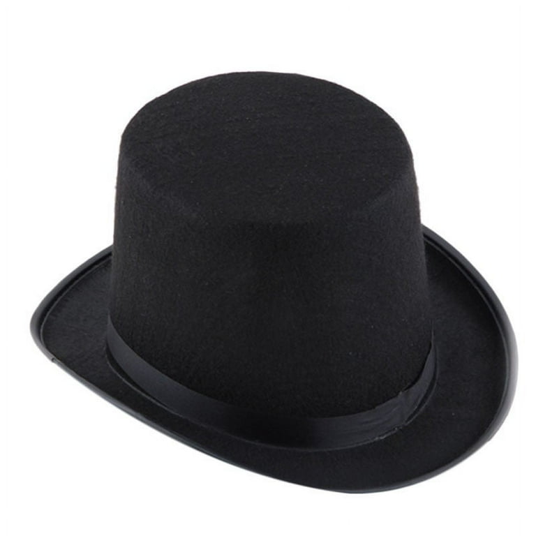 NAZISHW Black Felt Top Hat for Men Vintage Magician Hats formal