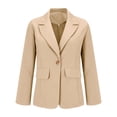 thumbnail image 1 of NAZISHW Blazers for Women 2024 Fall Business Casual Blazers Long Sleeve Notch Lapel Trendy Work Office Blazer Jackets (Beige,L), 1 of 6