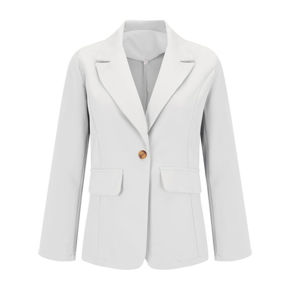 NAZISHW Blazers for Women 2024 Fall Business Casual Blazers Long Sleeve Notch Lapel Trendy Work Office Blazer Jackets (White,XXXL)
