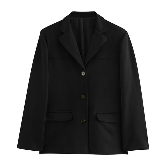 NAZISHW Brown Suede Jacket Women - Y2K Faux Suede Blazer Coat Vintage Aesthetics Old Money Oversized Outerwear (Black,L)