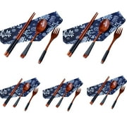 NAZISHW Chopsticks sets Wooden Gift Fork Vintage 5 Spoon Tableware 3pcs/Set Chinese Kitchen，Dining & Bar
