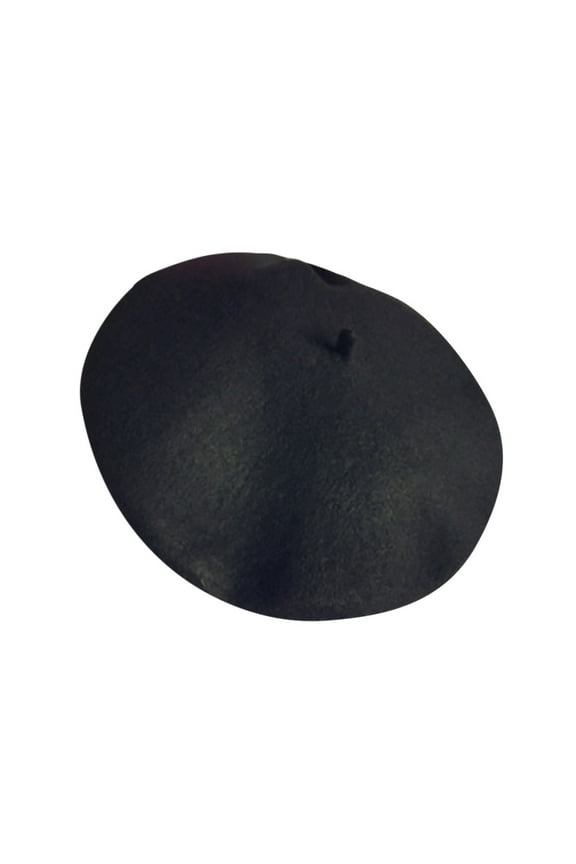 Classic Berets for Girls Solid Color Beret Hat Wool Hat Retro Children Painters Hat Cap Kids Breathable Lightweight Beret Hats (Black,One size)