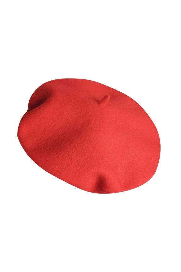 Classic Berets for Girls Solid Color Beret Hat Wool Hat Retro Children Painters Hat Cap Kids Breathable Lightweight Beret Hats (Red,One size)